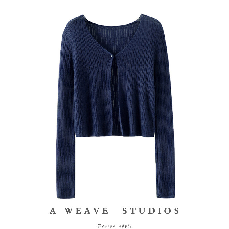 惊艳豪门！精纺羊绒防晒针织开衫女夏薄短款外配披肩空调罩衫外套