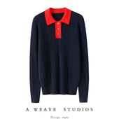 美单 女POLO领纯羊绒毛衣针织衫 上身巨美 秋冬100%纯山羊绒衫