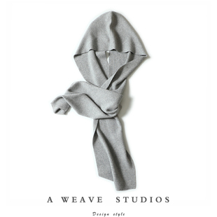 意大利气质逆天！100%纯山羊绒围巾帽子一体男女同款冬季保暖加厚