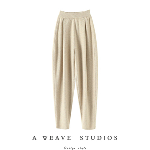 型真好 裤 加厚羊绒裤 子女外穿针织裤 版 子休闲哈伦裤 型非常优秀