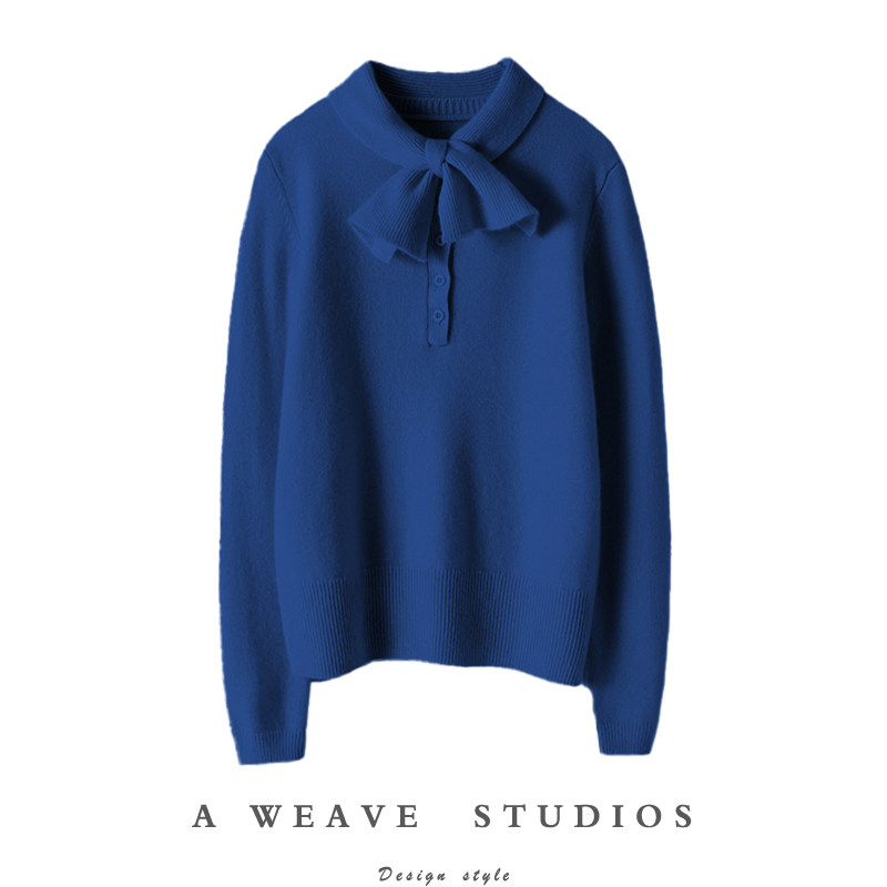 深度美物！气质优雅~围巾领结羊绒衫女加厚纯羊绒毛衣秋冬针织衫,女装/女士精品,羊绒衫,淘宝优惠券,粉丝福利购,淘宝优惠卷