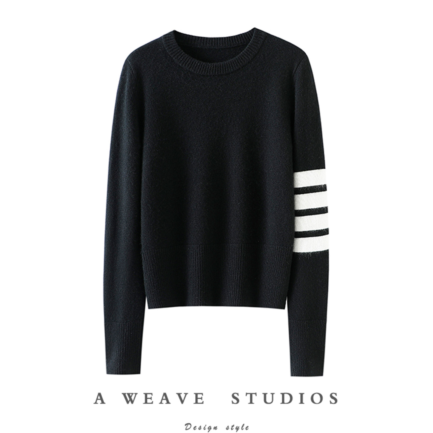 富家千金入！加厚100%纯山羊绒衫女圆领纯羊绒毛衣四条杠秋冬套头,女装/女士精品,羊绒衫,淘宝优惠券,粉丝福利购,淘宝优惠卷