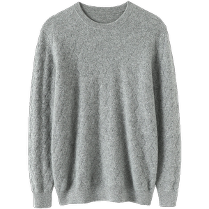 时尚英伦~重工提花男士羊绒衫圆领纯羊绒毛衣针织打底衫宽松秋冬