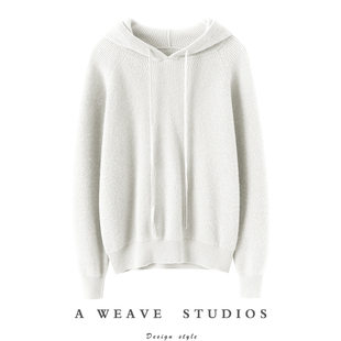 女纯羊绒毛衣连帽羊绒卫衣针织打底帽衫 太有品了这件 带帽羊绒衫
