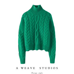 不挑人~冬季战衣！重磅加厚高领100%羊绒衫女纯羊绒毛衣套头宽松