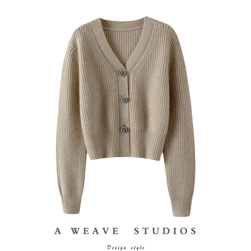 气质实穿！花瓣扣加厚V领100%羊绒开衫女纯羊绒毛衣针织开衫外套,女装/女士精品,羊绒衫,淘宝优惠券,粉丝福利购,淘宝优惠卷