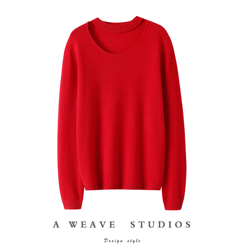 启超高端100%纯山羊绒衫