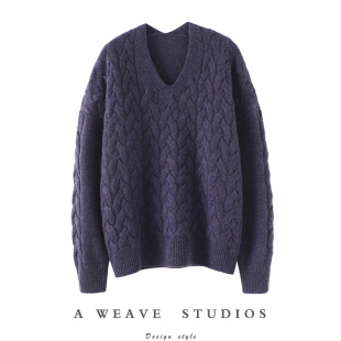 恰到好处！重磅加厚V领启超羊绒衫女100纯羊绒毛衣女士秋冬内搭