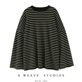 满满全是范 纯羊绒毛衣慵懒风 女圆领中长款 海魂衫 100纯羊绒衫