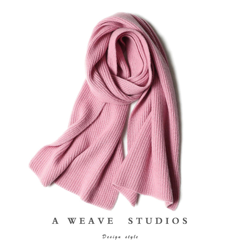 肤白貌美！加厚100%纯山羊绒围巾男女通用保暖百搭针织围巾冬季