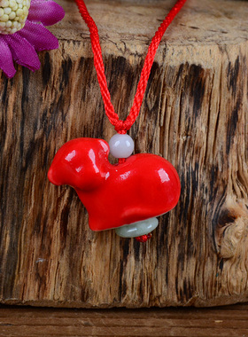 十二生肖项链本命年情侣红色猴子