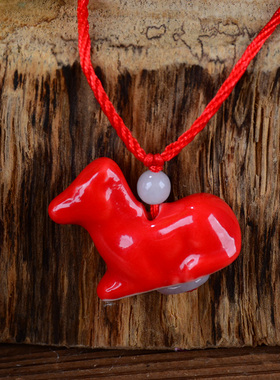 十二生肖项链小众风红色配饰吊坠