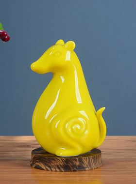 陶瓷12生肖招财客厅风水老鼠摆件