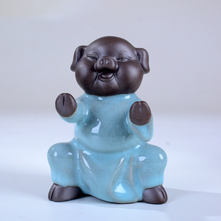 稳如泰山小猪办公室摆件桌面创意装饰工艺品螺旋锥口腔洁牙婚礼舞