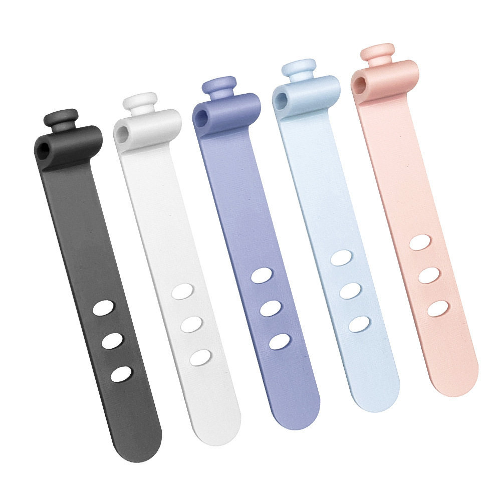 73mm三孔硅胶数据线扎带绕线器耳机线充电线数码收纳理线器固线器