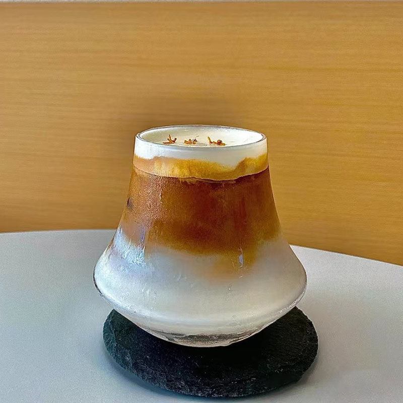 ins风透明玻璃咖啡杯轻薄冰美式拿铁杯简约茶杯鸡尾酒杯冷饮杯子
