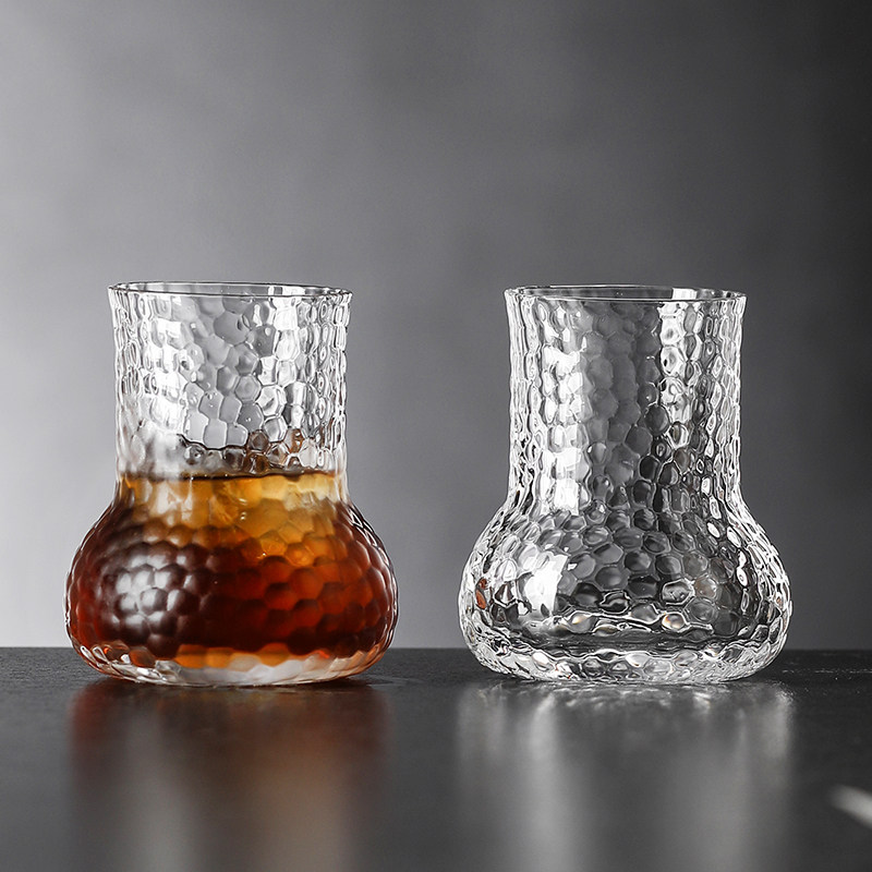 日式手冲咖啡杯创意高级中古玻璃杯澳白拿铁杯闻香品鉴杯果酒杯子