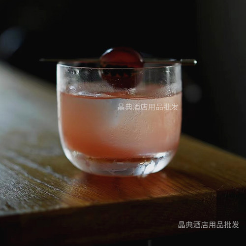 季节新品酒吧器皿水晶玻璃威士忌杯 圆底古典鸡尾酒杯  特调创意