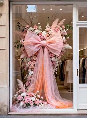 巨型蝴蝶结网红橱窗美陈道具装饰