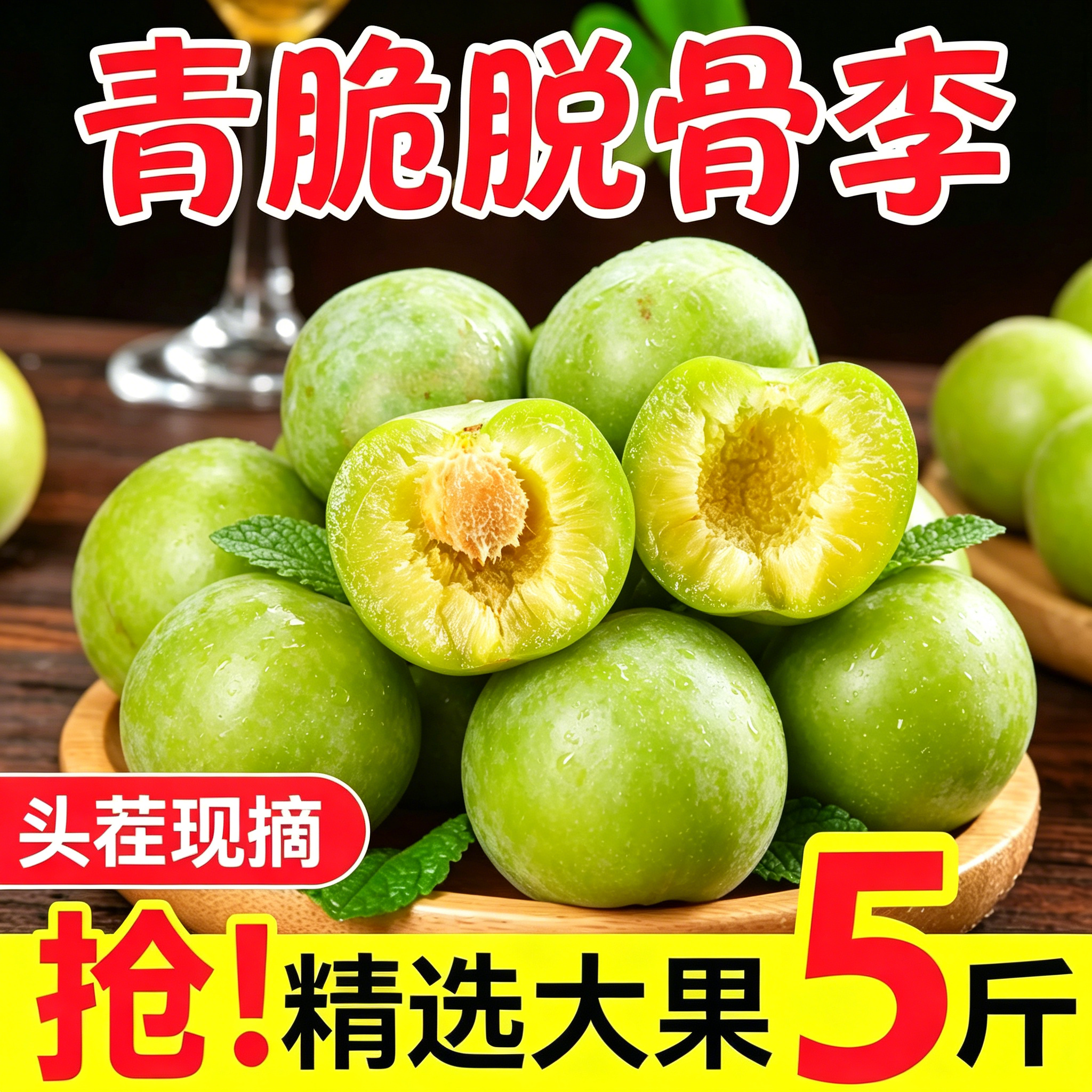 四川脱骨青脆李子土李子新鲜水果当季茵红半边红李蜂糖汶川5斤