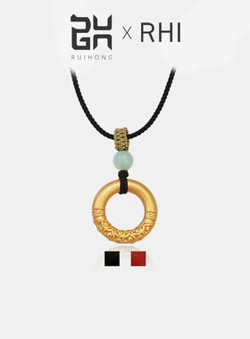 印象瑞红925银平安扣项链