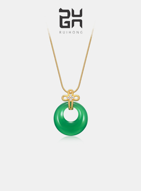 瑞红绿玛瑙纯银锁骨链情侣项链