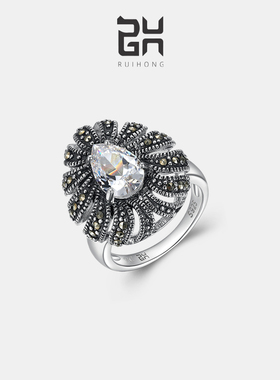 瑞红女纯银民族风复古戒指