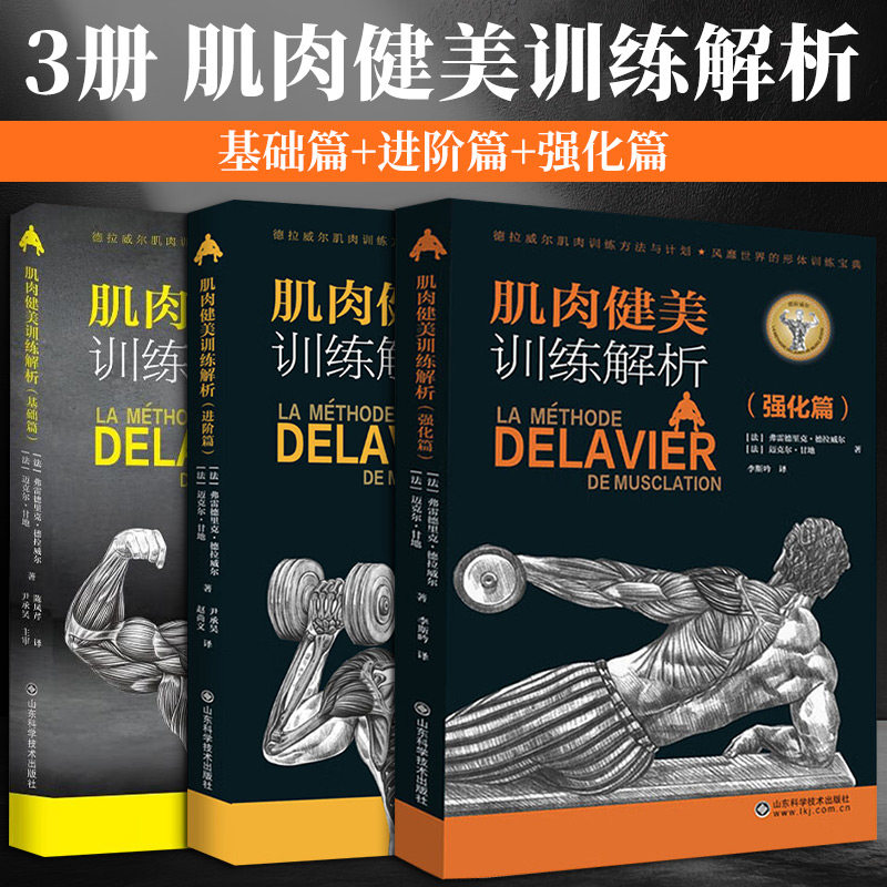 3册 肌肉健美训练解析 基础篇 进阶篇 强化篇 (法)弗雷德里克·德拉威尔,(法)迈克尔·甘地 著 陈凤芹 译等 都市手工艺书籍生活
