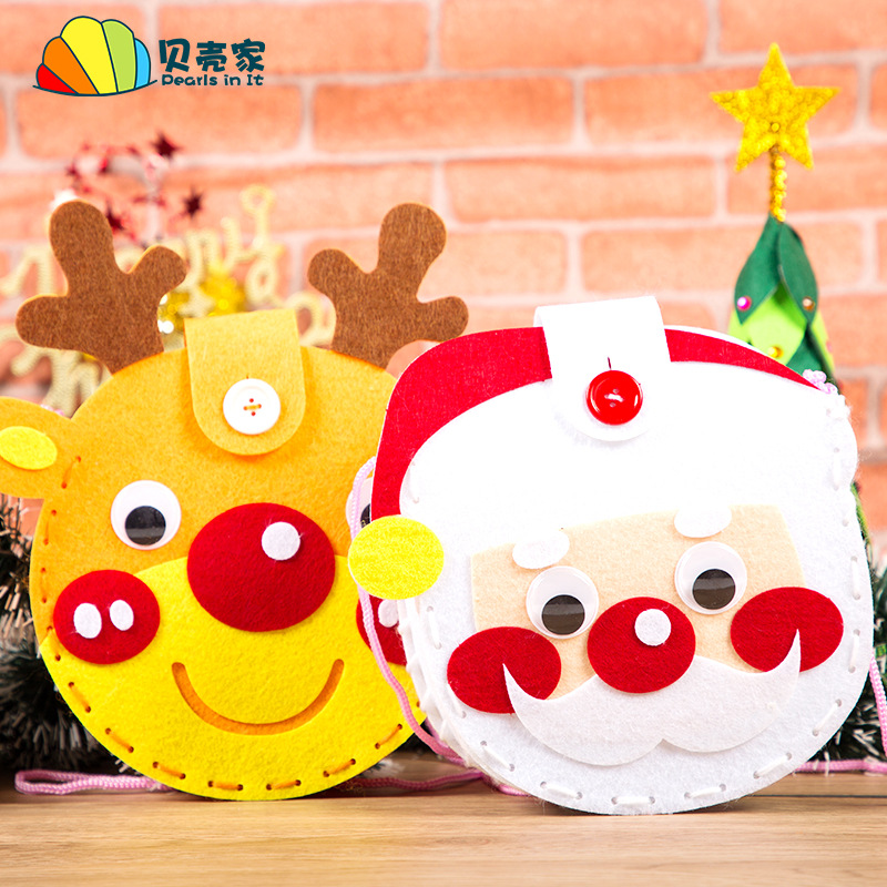 圣诞节不织布材料包儿童diy手工制作幼儿园创意装饰圣诞帽圣诞袜