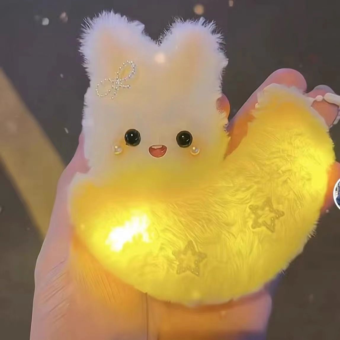 会吱吱叫发光月亮兔毛绒玩偶中秋节挂件手工diy材料包送女友礼物