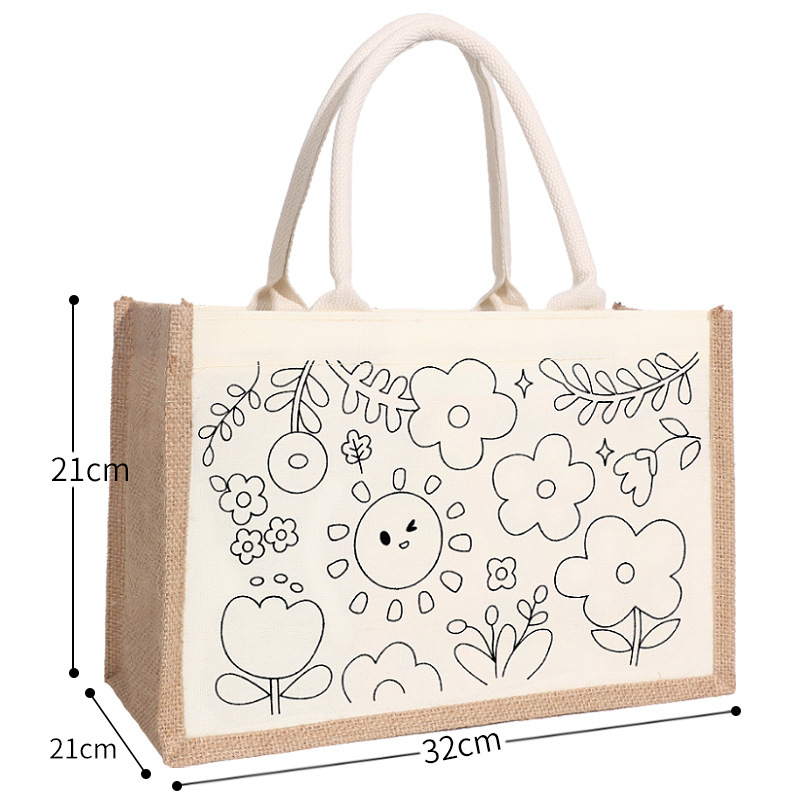 儿童手工DIY涂鸦帆布袋麻