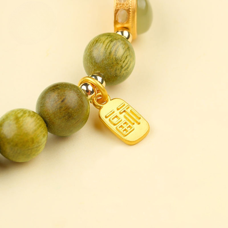 绿檀福禄和田玉手链男女