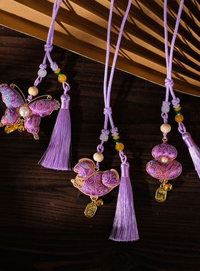 紫色八达锦宋锦葫芦挂件福禄平安吊坠diy材料包亲子沙龙手作礼物