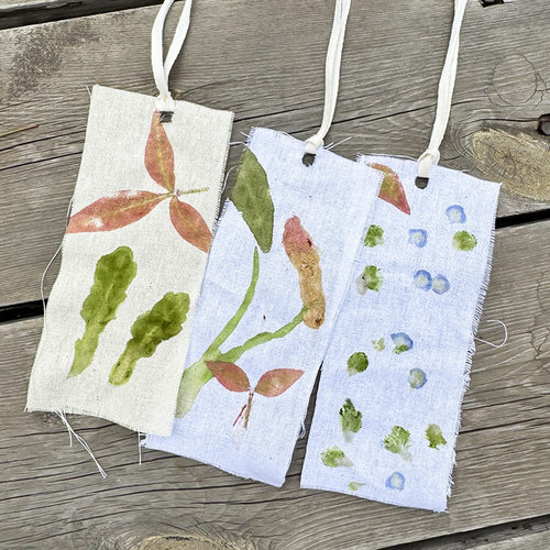 植物敲拓染书签材料包手