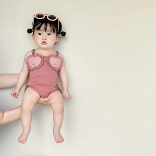 婴儿夏装 薄款 洋气甜美水果造型连体泳衣女宝宝吊带速干比基尼夏季
