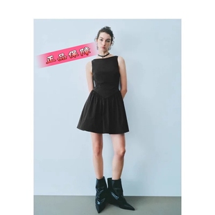连衣裙女UWG750188 YT&UR夏季 新款 甜美收腰后背系带小黑裙短款 无袖