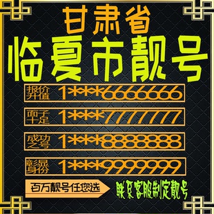 甘肃临夏好号手机号电话卡手机卡号码定制风水号全国通用靓号选号