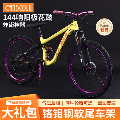 新款碳钢双减震软尾山地车120响