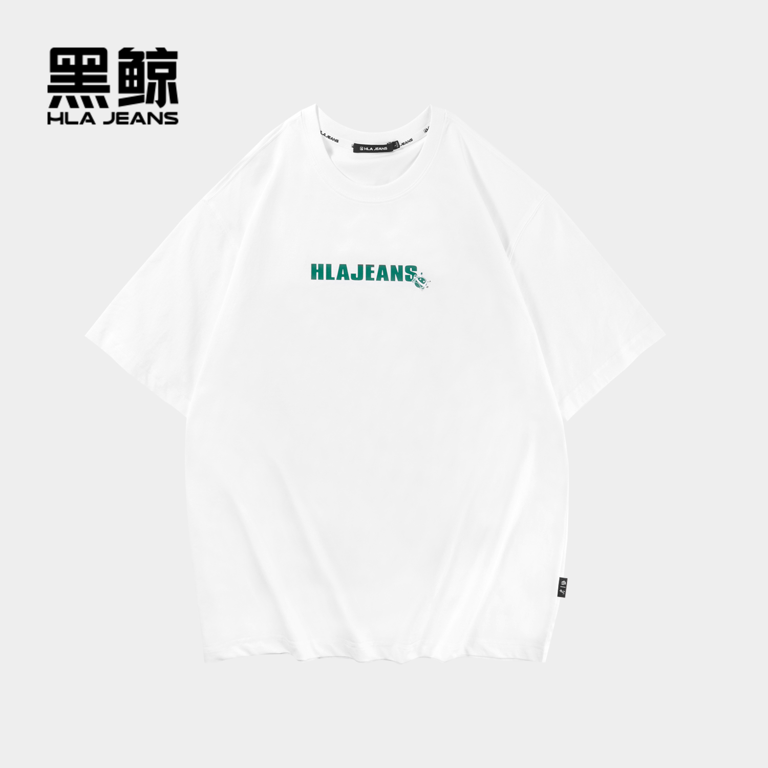 宽松版型 后背印花 罗纹圆领