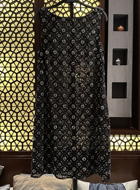 【Rish Asians】系列-奢华黑小花鱼尾摆连衣裙TZ251033