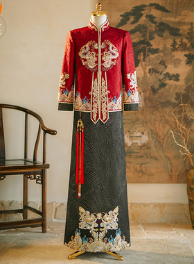 秀禾服男生2026新款中式结婚新郎高级礼服唐装婚服男士龙凤褂秀和