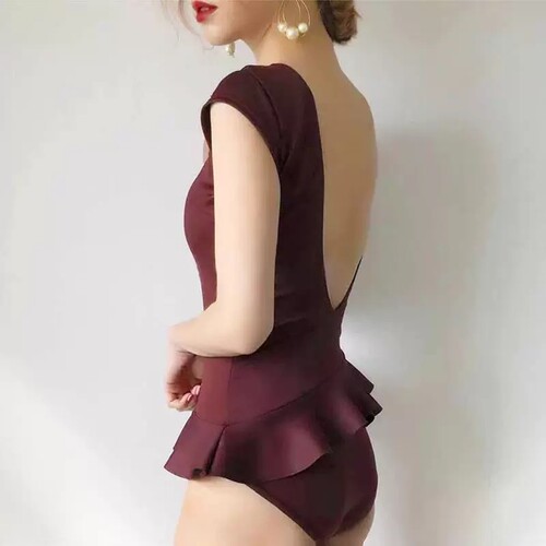 女连体显瘦露背聚拢性感泳衣
