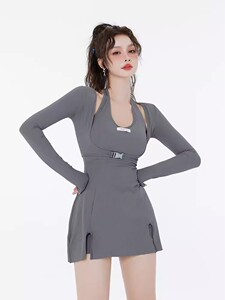 女分体遮肚保守显瘦裙式泳衣
