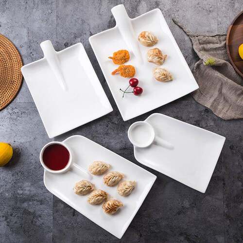 Wholesale pure white ceramic Western plate steak plate