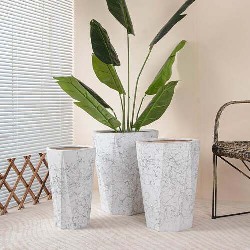 Marbled Ceramic Flower Pot Large Diameter Floor-standing