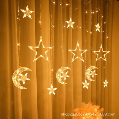 led Moon Star curtain lights stars moon lights holiday room
