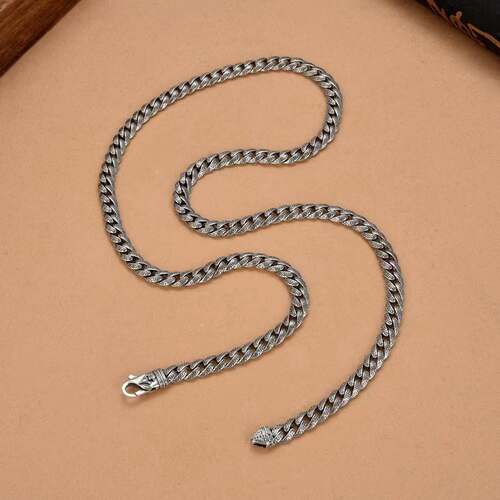 Kindly Head Curly Pattern Ship Anchor Necklace S9