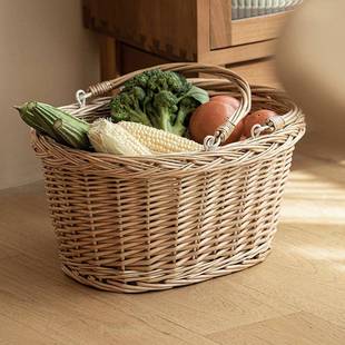 Wicker Hand Basket Wicker Woven Storage Basket Fruit