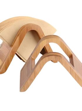 Wooden coffee filter paper holder hand drip paper storage