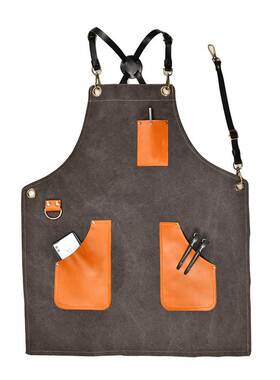 Thickened Wear-Resistant Canvas Genuine Leather Apron Men's